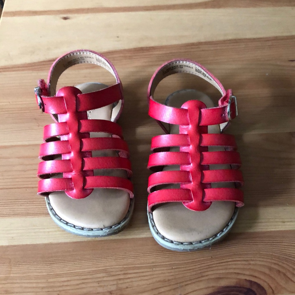 Cat & Jack 7T toddler sandals, red, barely worn